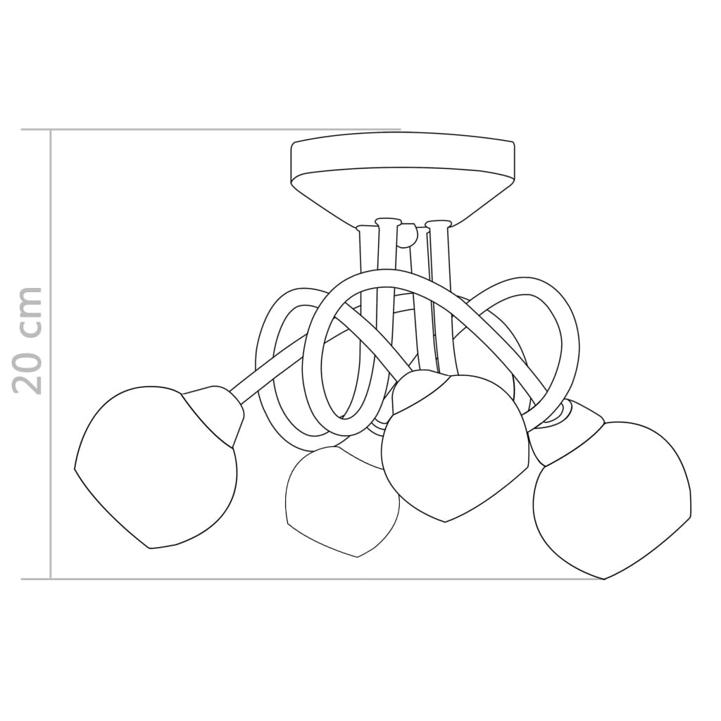 Ceiling Lamp with Round White Ceramic Shades for 4 G9 Bulbs